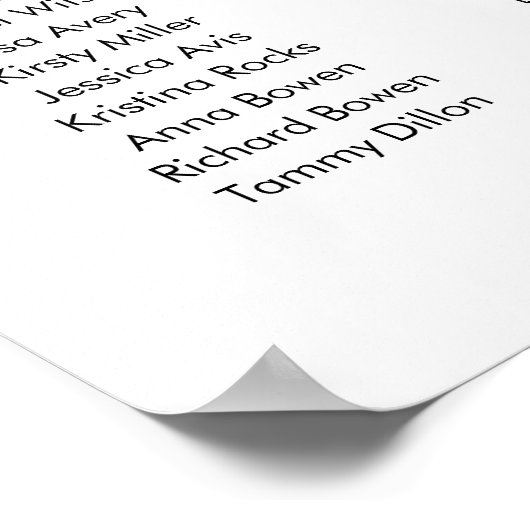 Poster 15 Tables Notre plan de table de mariage pour les  (Coin)