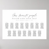 Poster 15 Tables Plan de table de nos personnes préférées (Devant)