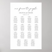 Poster 15 Tables Simple Notre Plan de Table des Personnes (Devant)