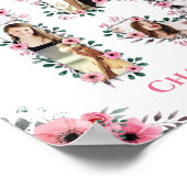 Poster 15e anniversaire Fille rose Photo Collage Blanc (Coin)