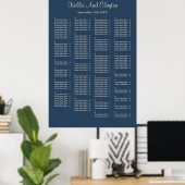 Poster 160 Classic Blue Simple Mariage Chart (Bureau à domicile)