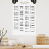 Poster 160 Mariage Floral Noir Et Or (Cuisine)