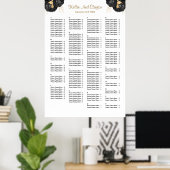 Poster 160 Mariage Floral Noir Et Or (Bureau à domicile)