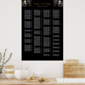 Poster 160 Mariage Floral Noir Et Or (Cuisine)
