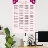 Poster 160 Mariage Rose Et Or Floral (Bureau à domicile)