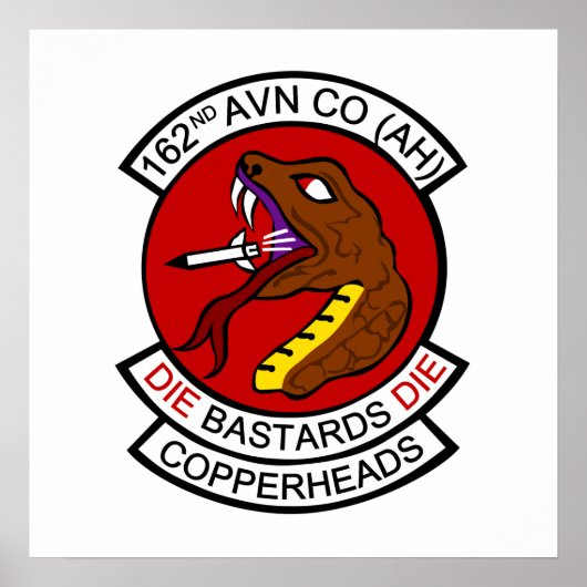 Poster 162nd Avn Co. (AH) Copperheads (Devant)