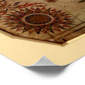 Poster 1633 Atantic Ocean Portolan Chart - Pascoal Roiz (Coin)