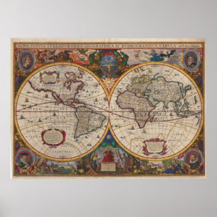 Poster 1633 Nova Totius Terrarum Orbis Geographia