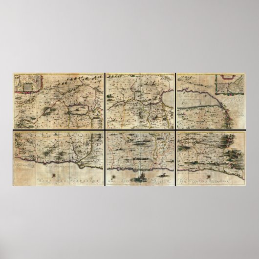 Poster 1662 Janson Hornius Terre Sainte Israël Palestine (Devant)