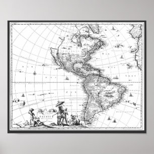 Poster 1671 Carte Totius Americae Description