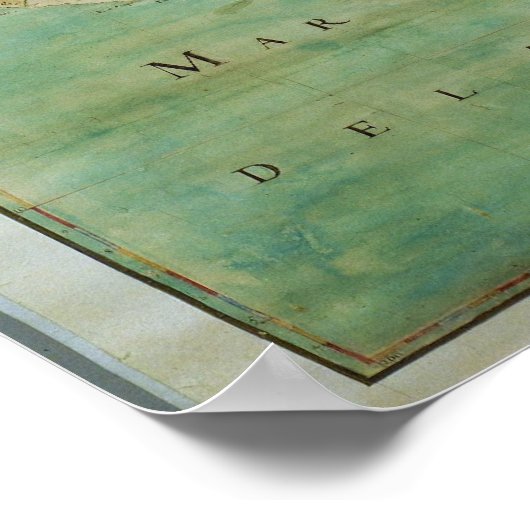 Poster 1681 Carte de l'Amérique ancienne par Claude Abbot (Coin)