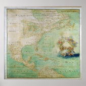 Poster 1681 Carte de l'Amérique ancienne par Claude Abbot (Devant)