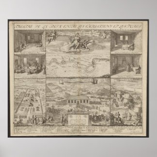 Poster 1699 Treaty of Karlowitz Plan, Map of the Europe