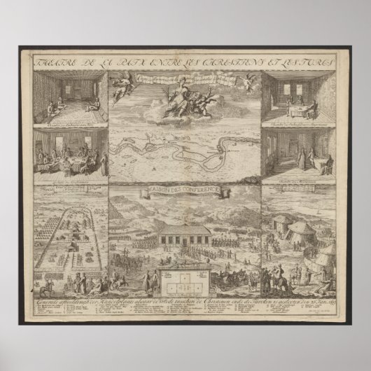 Poster 1699 Treaty of Karlowitz Plan, Map of the Europe (Devant)