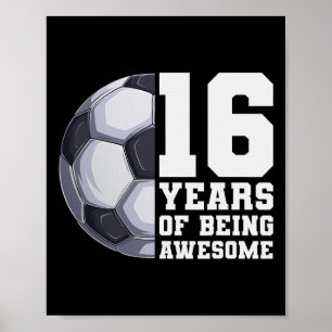 Poster 16 Ans De Football Fantastique Pour Garçons 16e An