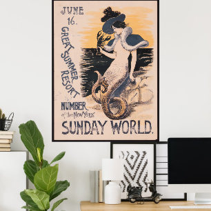 Poster 16 juin. Monde du dimanche de New York.