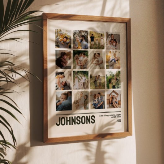 Poster 16 Photo Collage Family Wedding Pictures Keepsake