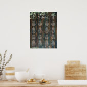 Poster 16 Table Bois rustique Gypsophila SEATING CHART Mo (Cuisine)