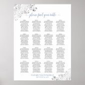 Poster 16 Table Mariage Élégant Plan de Table Blanc & Ble (Devant)