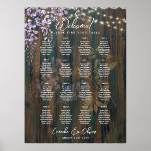 Poster 16 Table WISTERIA Rustique Dentelle PLATEAU GRAPHI