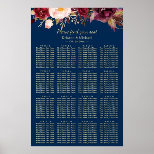 Poster 16 Tableaux Mariages floraux Bourgogne (Devant)