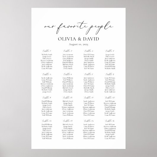 Poster 16 Tableaux Simple Nos favoris Tableaux (Devant)