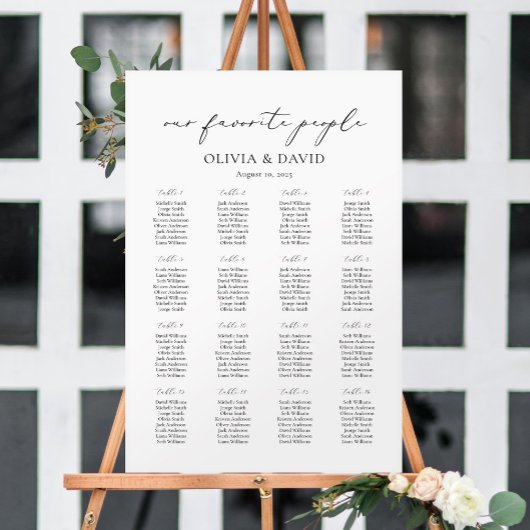 Poster 16 Tables Simple Notre Plan de Table des Personnes
