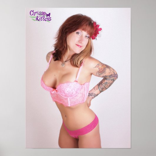 Poster 16" x 12" Chrissy Kittens Pinky (Devant)