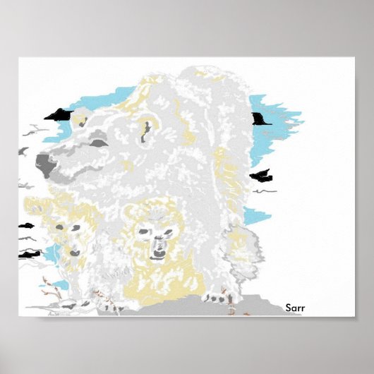 Poster 16" x 12", Papier d'affiche de valeur (Matte) Ours (Devant)