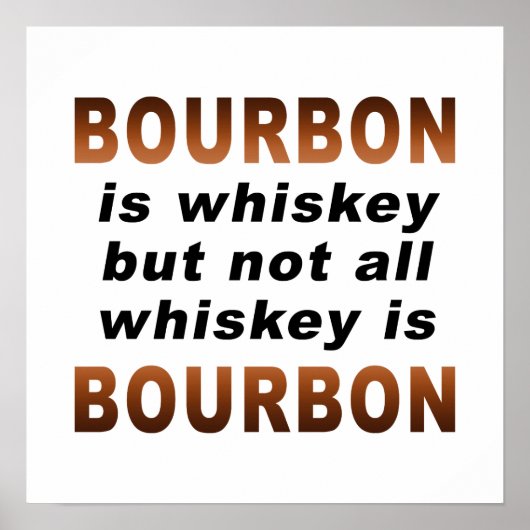 POSTER 16" X 16" - Tout Whiskey N'Est Pas BOURBON (Devant)