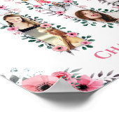 Poster 16e anniversaire Fille rose Photo Collage Blanc (Coin)