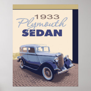 Poster 16x20 1933 Plymouth Sedan Antique Car