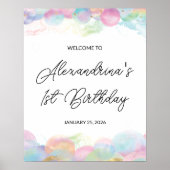 Poster 16x20" Colorful Rainbow Bubble Bienvenue Anniversa (Devant)