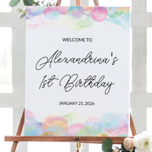 Poster 16x20" Colorful Rainbow Bubble Bienvenue Anniversa