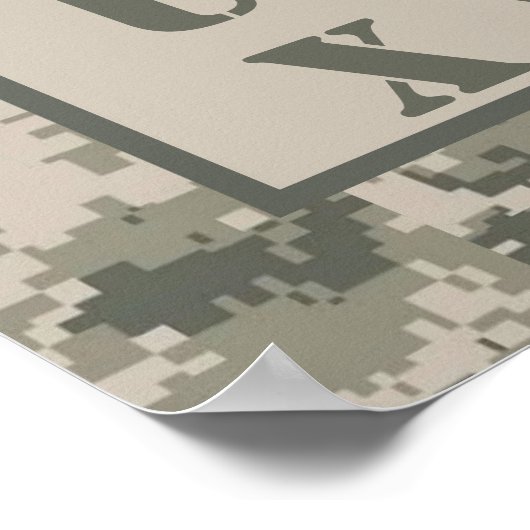 Poster 16x24 Nursery Art ABC Chart ARMY ACU Camoflauge (Coin)