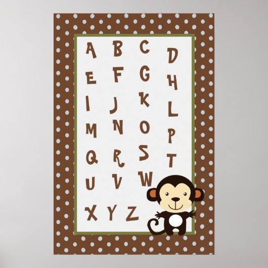 Poster 16x24 Nursery Art ABC Chart Jungle Play (Devant)