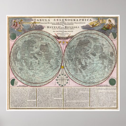 Poster 1707 Carte de la Lune (Devant)