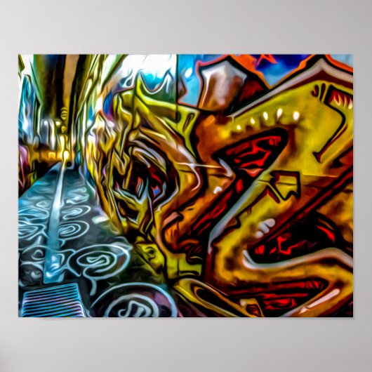 POSTER 1711 GRAFFITI GRAFFITI GANGSTER CITY WALL COLORFUL (Devant)