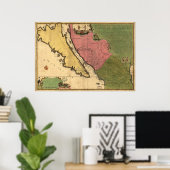 Poster 1720 Carte de la Californie comme île (Bureau à domicile)