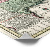 Poster 1720 Carte des colonies d'Amérique du Nord (Coin)