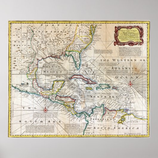 Poster 1720 Graphique des Antilles (Devant)