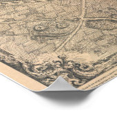 Poster 1739 Turgot View and Map of Paris France Bretez (Coin)