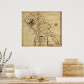 Poster 1747 Carte du cou du nord de Virginie (Cuisine)