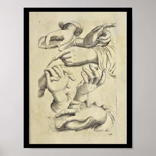 Poster 1770 Anatomie artistique Doigts humains Imprimer (Devant)