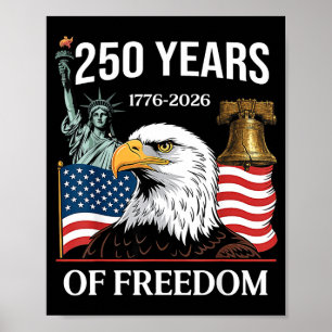 Poster 1776-2026 250e anniversaire États-Unis 250 ans d