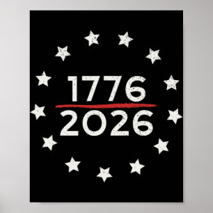 Poster 1776 2026 250e anniversaire États-Unis drapeau Bet