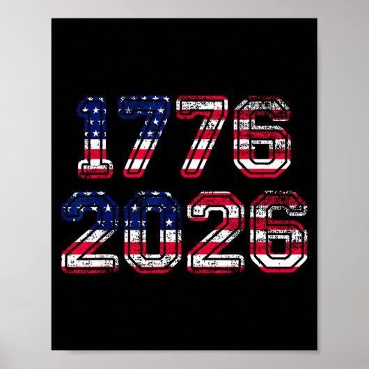 Poster 1776-2026 250th Birthday American Flag Eagle Shirt (Devant)