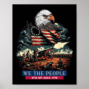 Poster 1776 Vie Liberté Poursuite Du Bonheur 4 Juillet