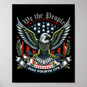 Poster 1776 vie liberté poursuite du bonheur 4 juillet
