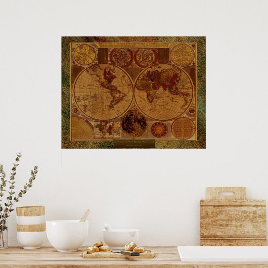 Poster 1780 Carington Bowles Old World Map Art & border (Cuisine)
